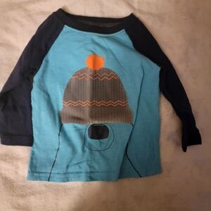 Okie Dokie Kids Blue and Black Long Sleeve Shirt 9 MONTHS